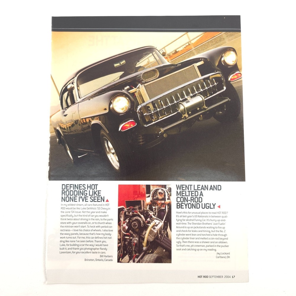 HOT ROD '55 Chevy Gasser Feature Print Page Tri-Five Build Garage Wall Art